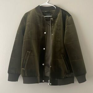 Members only green crushed velvet jacket